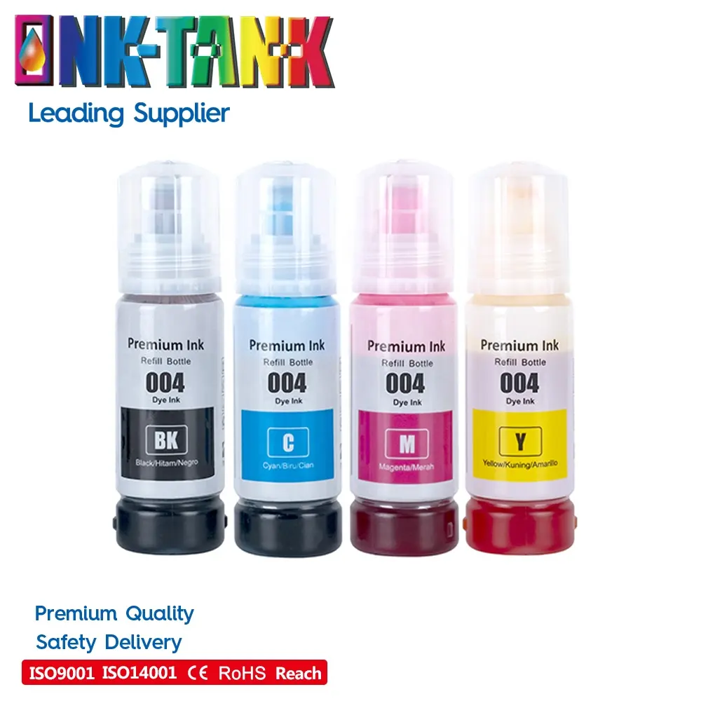 INK-TANK 004 002 Premium Color Compatible Bottle Water Based Refill Eco Dye Ink for Epson L3109 L3116 L3118 L3117 L3150 Printer