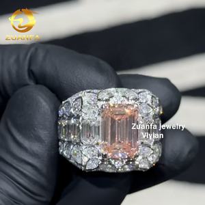 Роскошная Мода Хип-хоп ювелирные изделия стерлингового серебра 925 VVS Miossanite бриллиантовое кольцо со льдом - Product Image 1