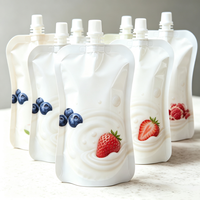 Pochette Doypack à bec verseur sur mesure, faible MOQ, recyclable, de qualité alimentaire, pour sauce curry, lait, jus