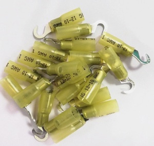 HongDun HSCT-N Hook-shaped <b>Heat</b> Shrink Butt Terminal Wire Crimp Connector Tin Plated 600V Insulated for <b>Cable</b> - Product Image 6