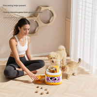 Jouet interactif pour chien à bouton-poussoir, design amusant en forme de conserve, distributeur de friandises lyophilisées pour animaux de compagnie