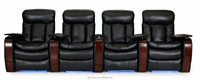 CY Modernes PU-Leder Holzrahmen Massage-Relaxsessel Ecksofa-Set Sektionales Heimkino-Lounge-Set für Zuhause