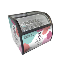 Vitrine Réfrigérée Horizontale Commerciale à Porte Coulissante en Verre pour Crèmes Glacées avec Fonction d'Affichage