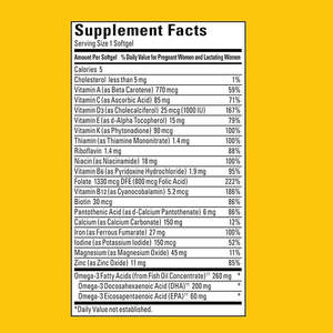 โออีเอ็มก่อนคลอดวิตามินซอฟต์เจลที่มีกรดโฟลิกดีเอและสารอาหารที่จำเป็นสำหรับการพัฒนาสมองทารกตาและสุขภาพของมารดา - Product Image 6