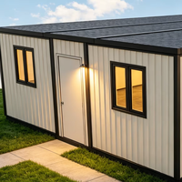 Maison conteneur extensible de 30 pieds à toit plat, maisons préfabriquées, maisons amovibles avec design personnalisé