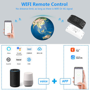 YIERYI Smart WiFi Light Switch Life APP Voice <strong>Relay</strong> <strong>Controller</strong> <strong>Timer</strong> Module Google Home Alexa Wall 110V 220V 10A White - Product Image 3