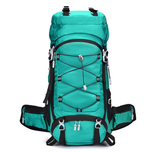 60L Large Capacity Waterproof Hiking Climbing Camping Backpack with Trekking Pole Holder Breathable Design