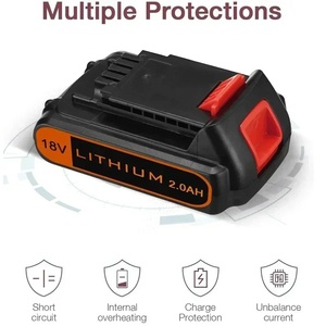 Pour batterie de remplacement au lithium Black Decker 20V Max pour outils sans fil 18V 2.0Ah 3.0Ah <span class=keywords><strong>BL2018</strong></span> modèles LBXR20 LB20 LBX20 LST220 - Product Image 5