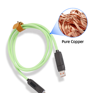 Chất lượng cao 27 Wát sạc nhanh 4 trong 1 màu xanh lá cây LED hiển thị kỹ thuật số điện thoại <span class=keywords><strong>USB</strong></span> Loại C Cáp dữ liệu cáp sản xuất - Product Image 4