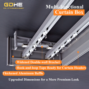 Boîte à rideaux en aluminium blanc gris <span class=keywords><strong>corniche</strong></span> à rideau électrique intégré compatible avec la maison intelligente vente en gros - Product Image 3