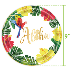 Forniture per feste a tema compleanno per bambini Hawaii kit piatti di carta estiva <span class=keywords><strong>Aloha</strong></span> per decorazioni - Product Image 4