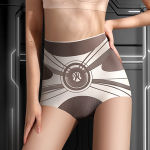 Braguitas de seda helada sin costuras de cintura alta para mujer, pantalones moldeadores de cuerpo fuertes, bragas levanta glúteos, faja moldeadora, bragas para ciclistas - Product Image 2