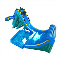 WINSUN Grand toboggan aquatique gonflable avec piscine, aire de jeux, parc, complexe hôtelier, divertissement en plein air pour adultes et enfants, plage d'été