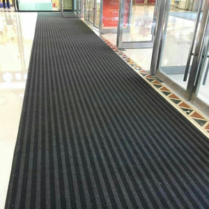 Alfombra de nailon 100% para puerta, antideslizante con Pvc tapete de absorción de agua, alfombra de entrada a rayas anchas - Product Image 1