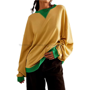<b>Explosive</b> Loose Casual <b>Color</b> Clash Sweatshirt Women's T-Shirt Fashion - Product Image 2