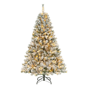 Sapin de Noël artificiel en PE et PVC mixte avec lumières LED et support - Product Image 6