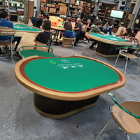 Meja Kasino Digital QINLONG Deluxe Profesional Berbahan Felt Berkualitas Tinggi Mewah untuk Baccarat dan Texas, Dapat Disesuaikan