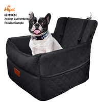 Siège d'auto amovible et lavable pour chien, lit de voyage avec poches de rangement et ceinture de sécurité, siège d'auto pour chien