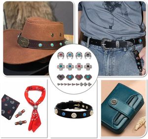 NBEADS Pcs Alloy Decorative Rivets Screw Back Buttons Horseshoe Vintage Turquoise Rivets For Leather Clothes Bag <b>Purse</b> Craft - Product Image 5