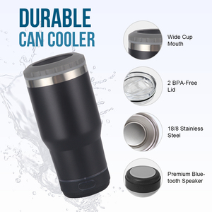 14oz thép không gỉ thông minh có thể Cooler Tumbler với <span class=keywords><strong>Bluetooth</strong></span> Loa chân không cách nhiệt bia chủ cho cắm trại Durable & xách tay - Product Image 3