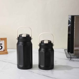 Stainless Steel Vacuum Tumbler With Handle And Lid Minimalist Design For Travel 24H Insulation - Product Image 3