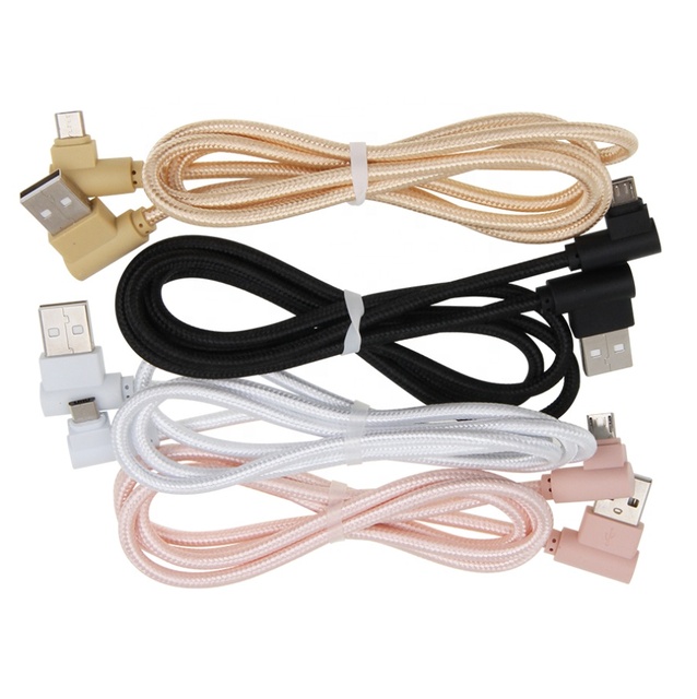 3M Micro USB Cable Fast Charging 90 Degree Micro Braided Data Sync Charge Cord Wire for Xiaomi Samsung Android Smart Phone
