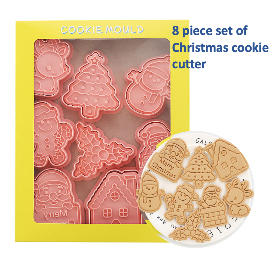 8 Emporte-pièces Biscuits Noël 3D En Plastique - Formes Festives, Pour Pâte à Biscuits, Fondant, Enfants