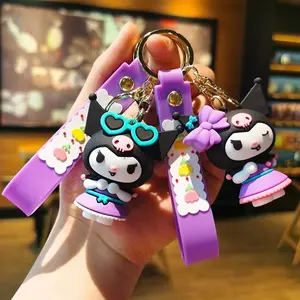 Magasin d'accessoires Porte-clés de poupée en PVC Anime Purple Kuromi Porte-clés nouvelle tendance