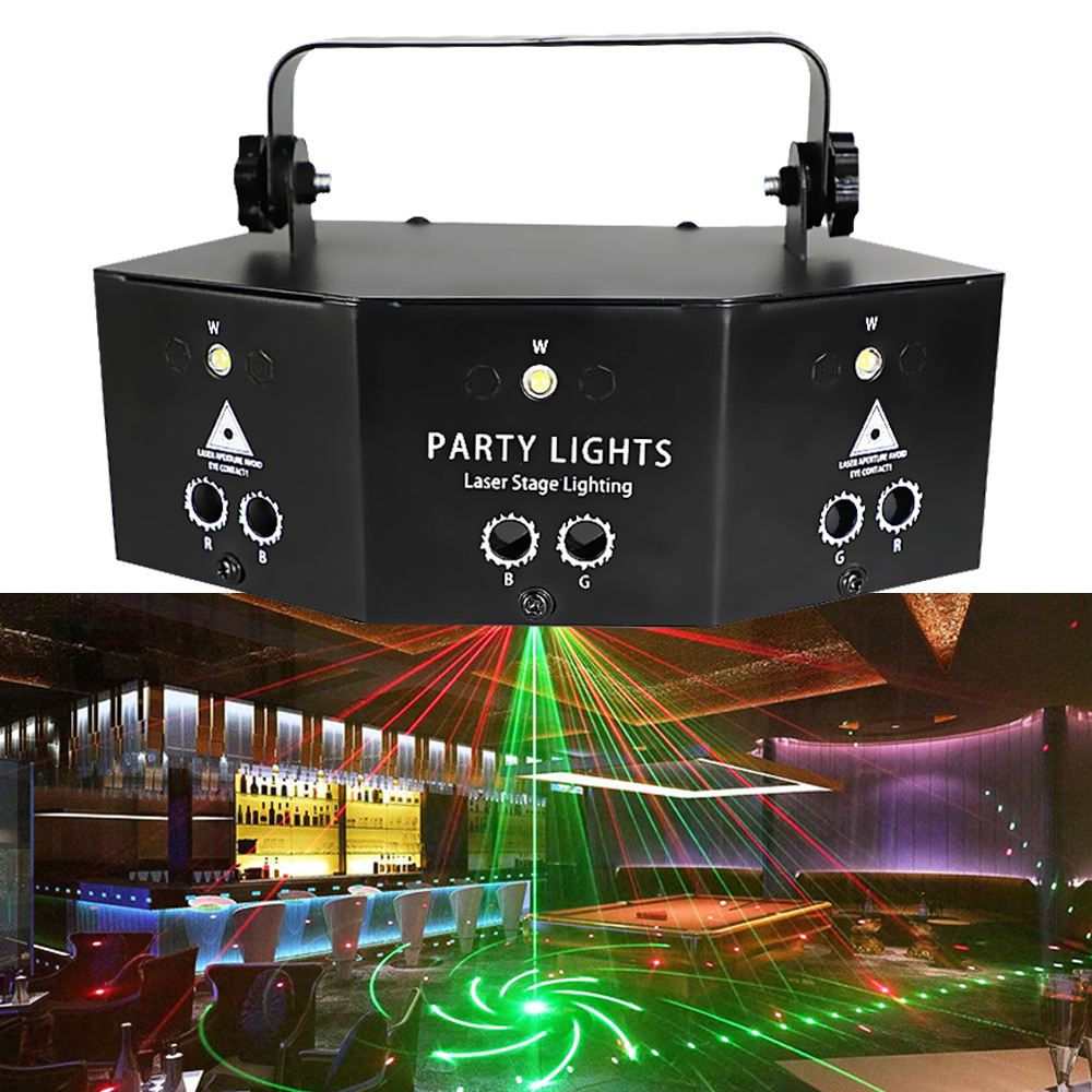 9 15 Eyes Led Flash Rgb Disco Line Scan Laser Projector Effect Lamp Stage Dj Party Show Light With Remote For Ktv Night Club