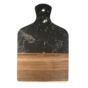 Nuovo oggetto tagliere <span class=keywords><strong>in</strong></span> legno di Acacia bianco <span class=keywords><strong>marmo</strong></span> nero con manico <span class=keywords><strong>in</strong></span> <span class=keywords><strong>marmo</strong></span> e legno tagliere - Product Image 6