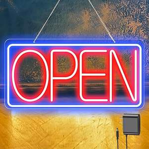 Custom stasera <span class=keywords><strong>LED</strong></span> <span class=keywords><strong>Open</strong></span> Neon segno PVC personalizzato illuminato verde giallo segno per i negozi di affari decorazione di nozze pubblicità - Product Image 1