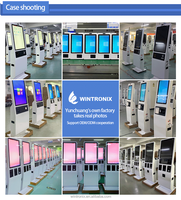Terminal de paiement tactile pour restaurant en libre-service, avec lecteur de code-barres SDK, tout-en-un, processeur Intel Core, 21,5-32 pouces, sur pied