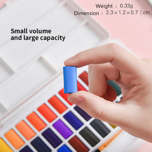Juego de pintura de acuarela sólida de 24 colores profesional de Giorgione, Kit de bolsillo de <span class=keywords><strong>campo</strong></span> portátil para pintura de artista de papel - Product Image 4