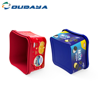 Envase rectangular de galletas herméticas, contenedor de galletas de plástico, Cubo de galletas con tapa, 3L, IML, pp