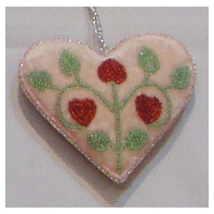 Belle décoration de Noël en forme de cœur avec broderie pour Noël - Product Image 1