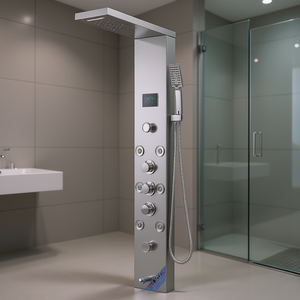 Sistema de Panel de Ducha de Acero Inoxidable con 8 Chorros de Masaje y Pantalla LED, Conjunto para Baño - Product Image 2