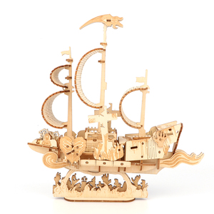 Puzzle 3D de modèle de voilier océanique <span class=keywords><strong>en</strong></span> <span class=keywords><strong>bois</strong></span> écologique fait à la main avec 101-500 pièces pour adolescents et adultes Décoration de bureau - Product Image 4