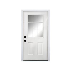 New Arrival 36x80 Contemporary Front <b>Door</b> Right Hand Inswing Exterior French 9 Lite Low-E Glass Fiberglass Outdoor for Villas - Product Image 1