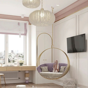 Mobilier de <span class=keywords><strong>jardin</strong></span> extérieur moderne et chaud <span class=keywords><strong>Chaise</strong></span> balançoire <span class=keywords><strong>Chaise</strong></span> <span class=keywords><strong>suspendue</strong></span> en métal en plastique en forme d'oeuf Balançoire de patio - Product Image 4