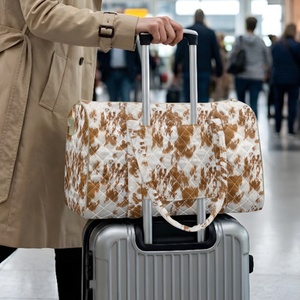 Bolsa de Viaje Personalizada/Al Por Mayor con Cierre, Tela de Poliéster, Diseño a Cuadros y Estilo Vaquero Occidental, para Almacenamiento y Viajes - Product Image 5