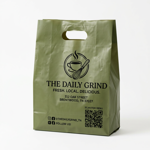 Matt Die Cut Handle Customized Logo Food <b>Clear</b> Plastic Die Cut Shopping <b>Bag</b> - Product Image 3