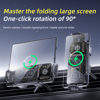 Cargador de Coche, Novedades, Pantalla Plegable Personalizable, Cargador Inalámbrico Rápido de 15 W para Móvil, Soporte de Ventilación de Aire, Portátil y Ajustable