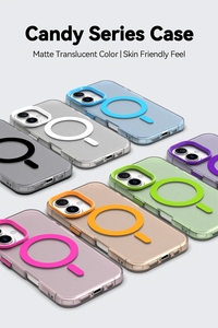 Para <span class=keywords><strong>iPhone</strong></span> 16 Pro Max 16 Pro 15 Plus, funda con anillo magnético para teléfono, textura de piel mate, transparente, antihuellas dactilares, funda antiamarillamiento - Product Image 3