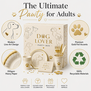 Kit de Décoration pour Fête de Maman de <span class=keywords><strong>Chien</strong></span> : Accessoires Photo Dorés, Sacs Cadeaux pour Cocktails et Anniversaires - Product Image 6