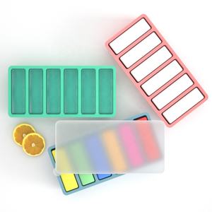 Molde Rectangular de Silicona para Cubitos de Hielo, Seis Compartimentos, Reutilizable, de Grado Alimenticio, Caja para Alimentos Complementarios, Venta al por Mayor - Product Image 3