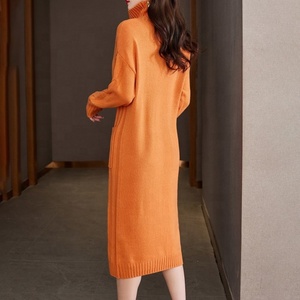 Maglione da <span class=keywords><strong>Donna</strong></span> Personalizzato con LOGO OEM & ODM, Vestito a Collo Alto in <span class=keywords><strong>Maglia</strong></span> Intrecciata per Autunno e Inverno - Product Image 4