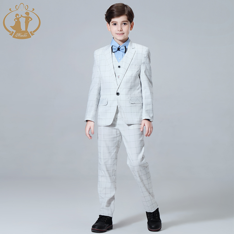 2021 3 Pieces Suits Boys Formal Wedding Tuxedo Suits Corduroy Jacket