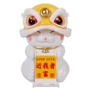 Nieuwe Solar Lion Dance Lucky Cat Ornamenten Mobiele Telefoon Beugel Auto Decoraties Cartoon Schud Hoofd Mobiele Telefoon Nieuwigheid Geschenken - Product Image 1