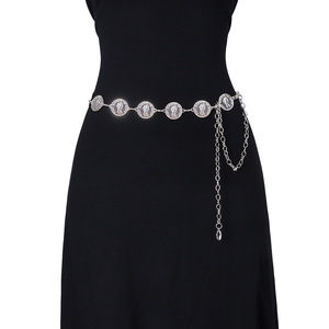 โซ่คาดเอวโลหะสำหรับผู้หญิง ดีไซน์เหรียญโลหะผสมสังกะสี สำหรับงานปาร์ตี้ แฟชั่นเครื่องประดับตกแต่งชุดเดรส - Product Image 2