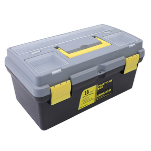 Boîte à outils en plastique robuste de 16 pouces, grande capacité, multi-niveaux, portable, pour l'organisation de la quincaillerie, de l'atelier et du garage - Product Image 1